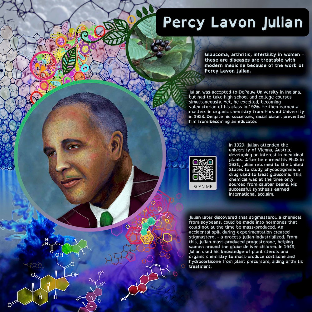 Artists portrait of Dr. Percy Lavon Julian
