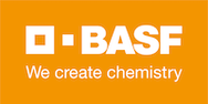 BASF logo. Logo is an orange rectangle with the text 