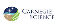 Carnegie Science logo on the left. The logo depicts a circle with a sytlized dark blue starry sky at the top, a brown ammonite fossile on the bottem left, and a stylized green leaf on the right. Text to the right of the logo states 